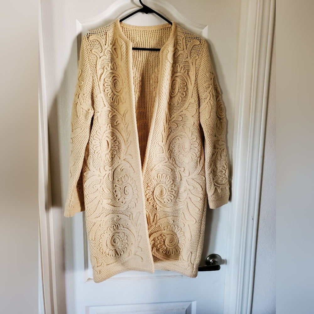 100% Virgin Wool Cardigan Tunic